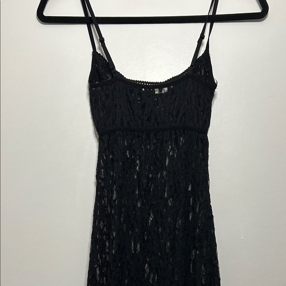 Zara Elegant Sheer Black Lace Maxi Slip Dress Lingerie Valentines Size S - Picture 7 of 16